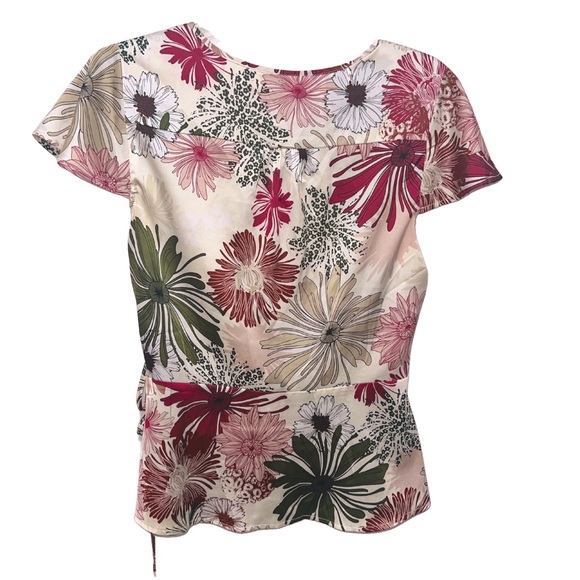 7th Avenue NY&Co Satin Wrap Top Floral Print - Picture 2 of 3